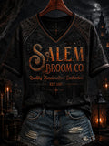 Women's Salem Broom Company Printed V-neck T-shirt