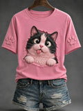 Women’s Fun Cat Print T-Shirts