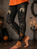 Women's Halloween Witch Print Casual Leggings