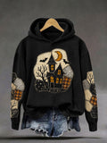 Women's Halloween Haunted House Gothic Art Print Casual Regular Sweatshirt