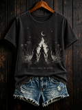 Women's Halloween witch print short-sleeved T-shirt
