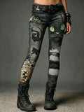 Women’s Halloween Black Cat Print bottoms