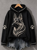 Women's German Shepherd Print Dog Lovers Casual Hoodie