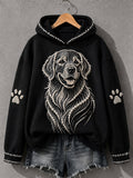 Women's Golden Retriever Print Dog Lovers Casual Hoodie