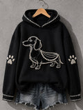Women's Dachshund Print Dog Lovers Casual Hoodie