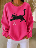 Women's Breast Cancer Awareness Print  Sweatshirt