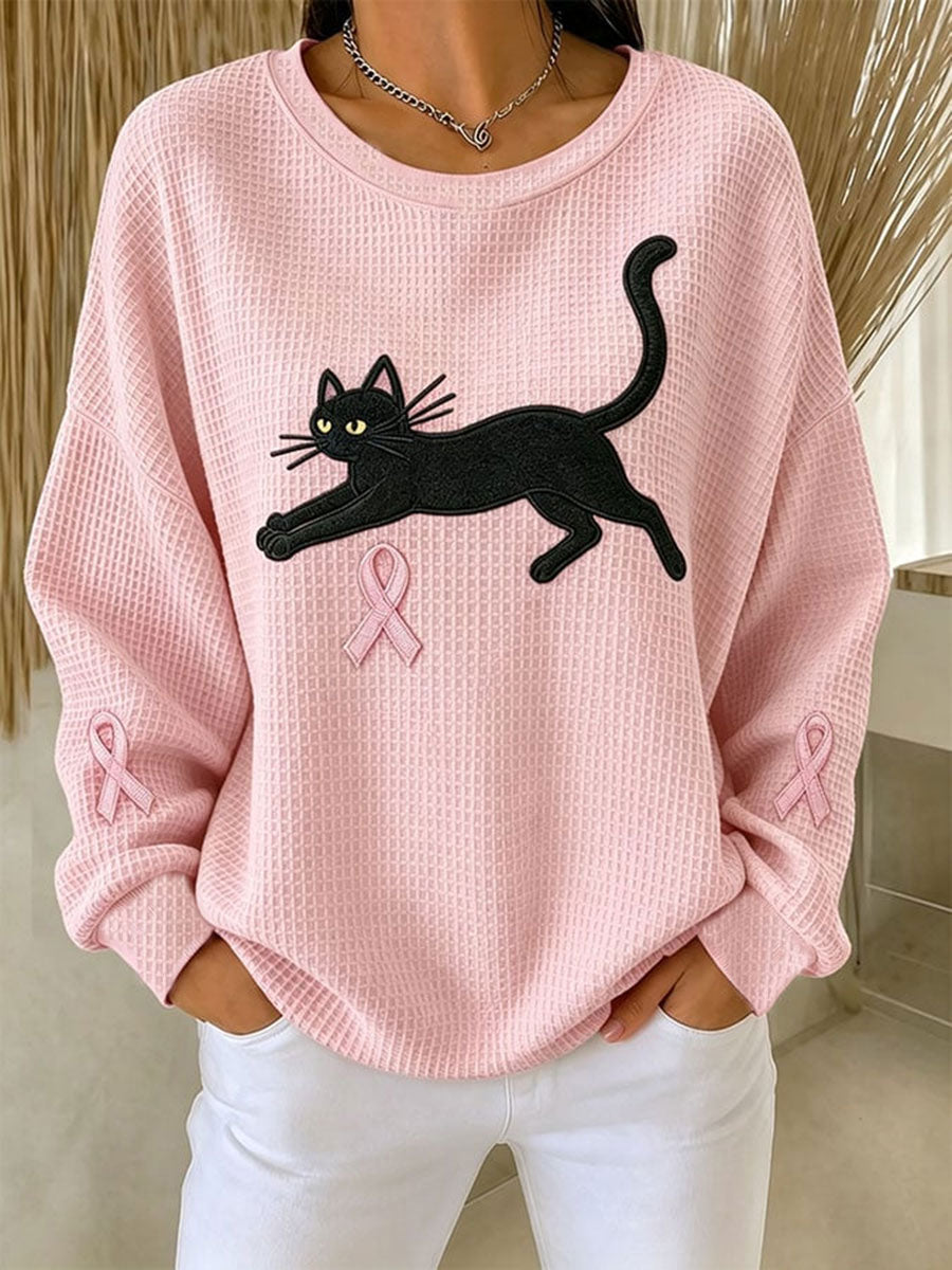 Women's Breast Cancer Awareness Print  Sweatshirt