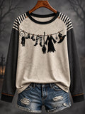 Women's Halloween Witches Art Printed T-shirt