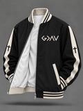 Men's Christian Art Cross Pattern Print Jacket
