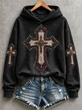 Women's Christian Art Cross Hoodie