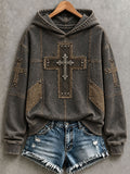 Women's Christian Art Cross Hoodie
