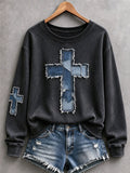 Women's Christian Art Cross Sweatshirt