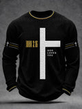 Men's Christian Cross Waffle Long Sleeve T-Shirt