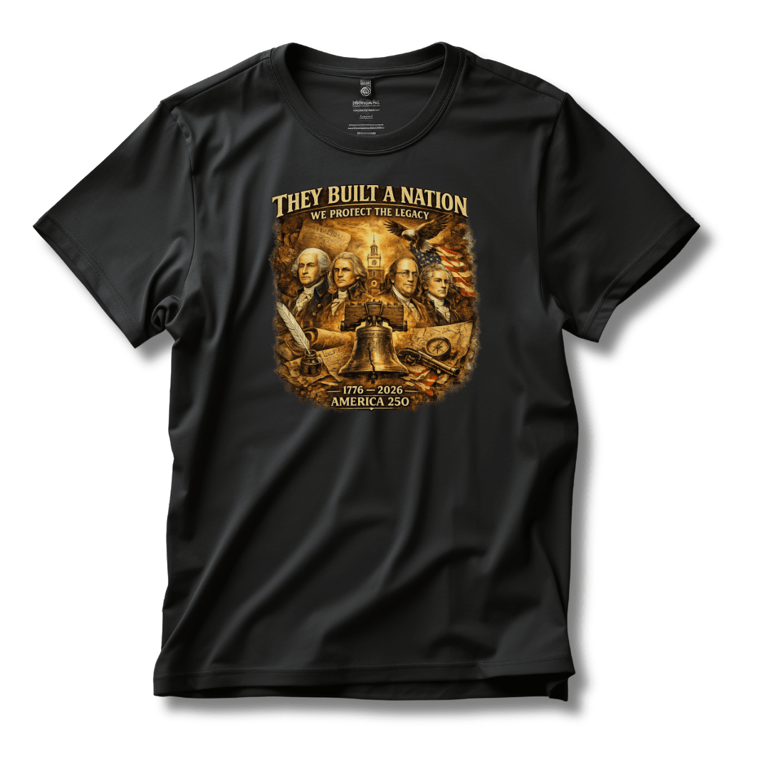 They Built a Nation T‑Shirt — We Protect the Legacy Founding Fathers 1776-2026 America's 250th T-Shirt